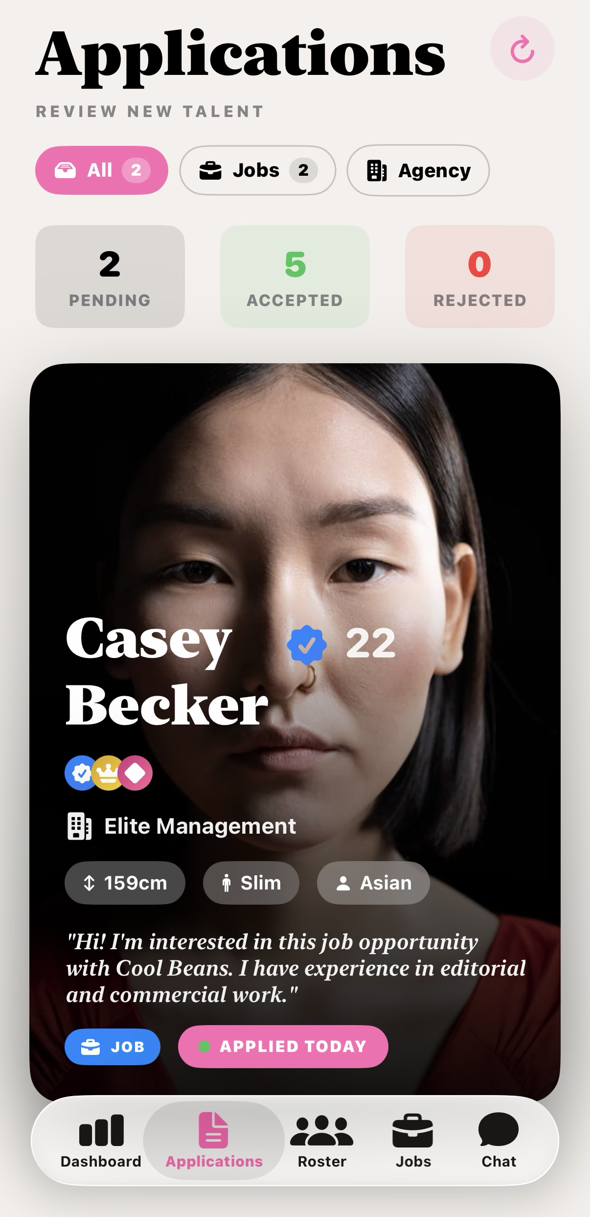 Swipe to review